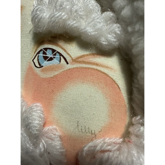 Hand Painted By Lilly Santa Face Holiday Pillow Christmas Decor Vintage 13” HTF - Picture 7 of 16